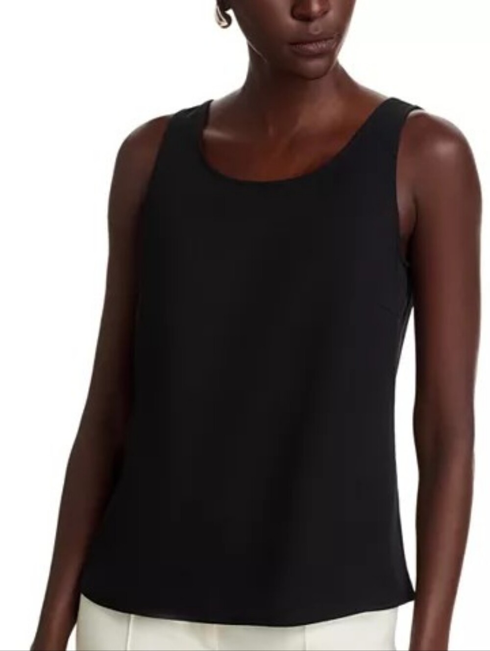 Misook Black Ribbed Scoop Neck Tank Top NWT